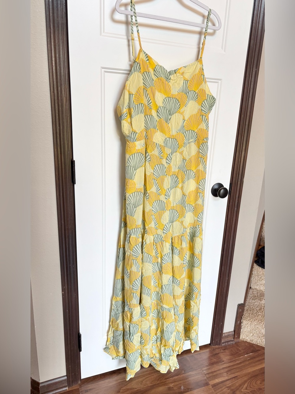 aerie Party Jumpsuit in Citron Yellow and Green Floral Print sz XL - Picture 8 of 15